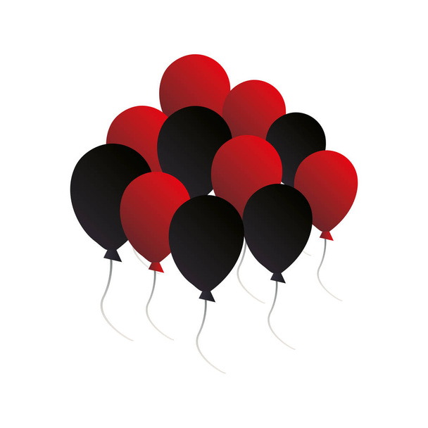 bunch balloons party on white background - Wektor, obraz