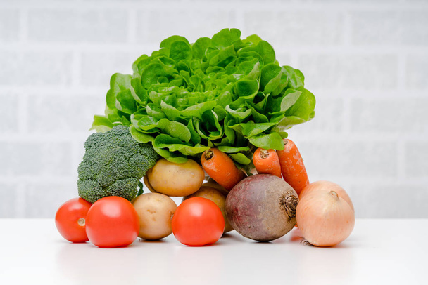 Fresh fruits vegetables.Fresh fruits and vegetables . - Foto, Imagen