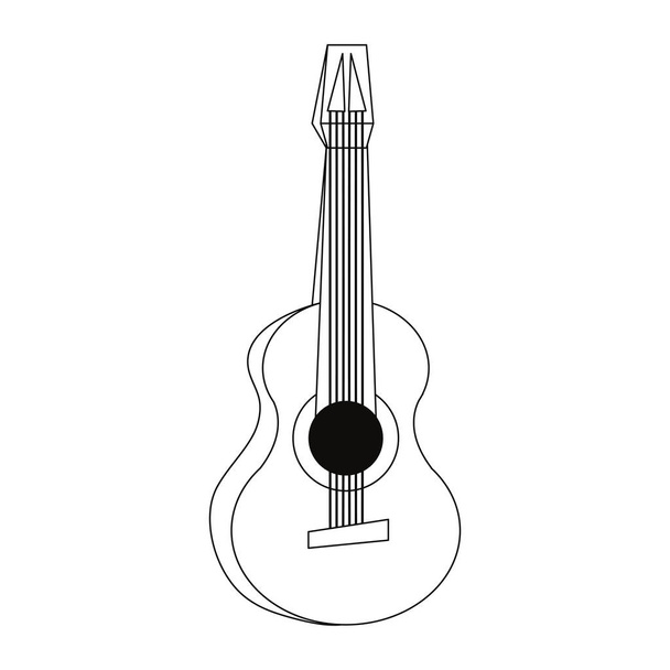 instrument de guitare sur fond blanc - Vecteur, image