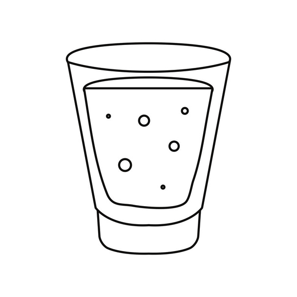 tequila in glass on white background - Vektör, Görsel