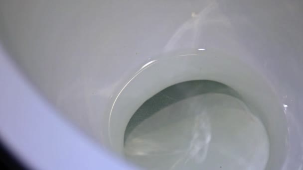 Rincement à l'eau dans le bol de toilette lavabo de WC
 - Séquence, vidéo