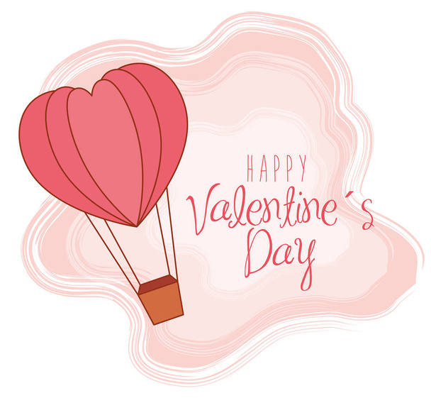 globo de aire del corazón a la celebración feliz del día de San Valentín
 - Vector, imagen