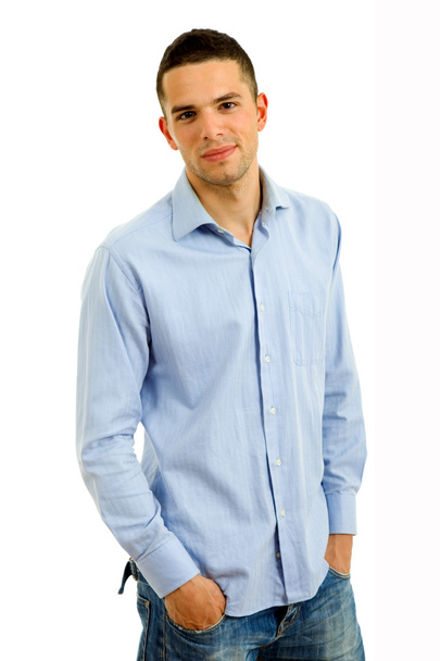 Young casual man portrait in a white background - Foto, Imagem