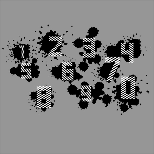 numbers, blots - Vector, Image