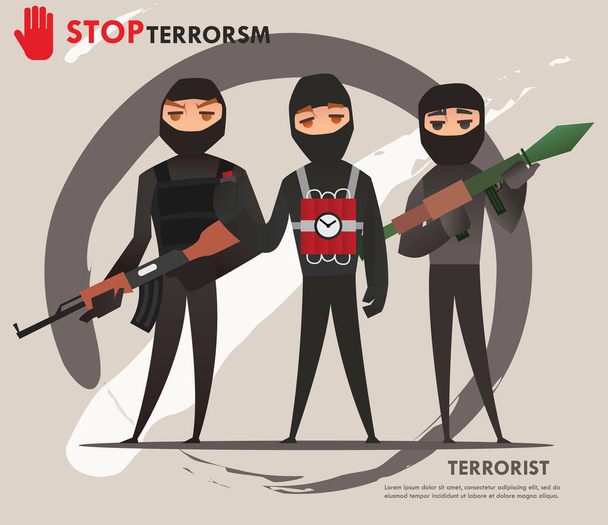 STOP Terrorsm info graphic no2 - Vector, Image