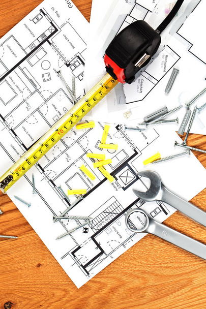 top view of construction tools, maintenance concept - Foto, Imagen