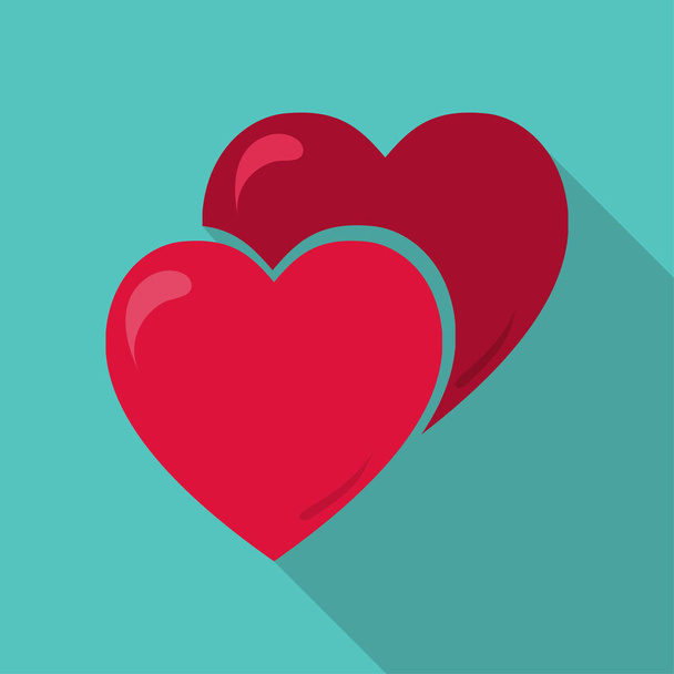 valentines day background and love heart design with flat design - Διάνυσμα, εικόνα
