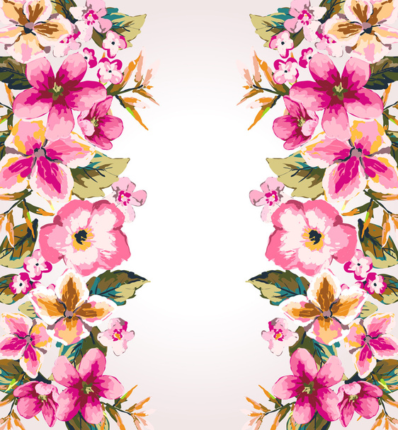 τροπικό λουλούδι του καλοκαιριού, κάτοπτρο αποτέλεσμα διάνυσμα φόντο μοτίβο - Διάνυσμα, εικόνα