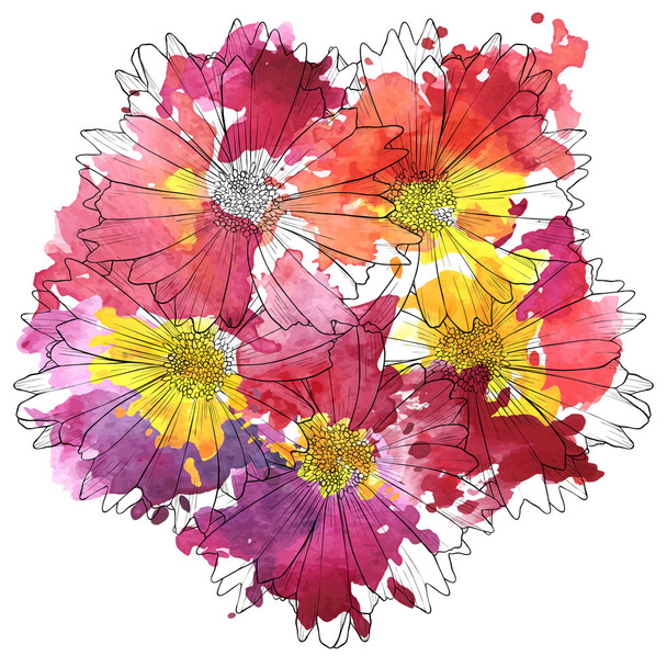 vector drawing flower of lily - Vector, Imagen