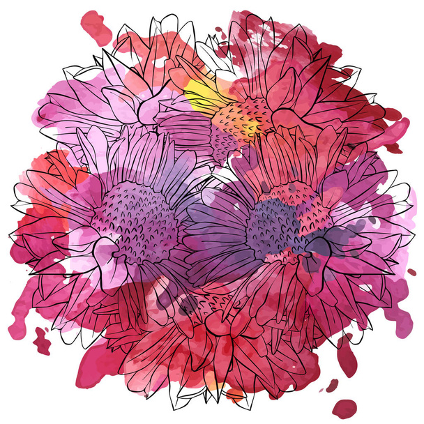 vector drawing flower of lily - Вектор,изображение