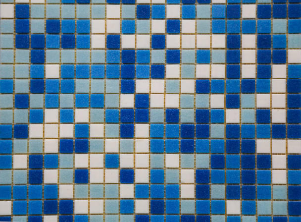 mosaic ceramic tiles on the wall in the interior or pool - Photo, image