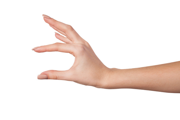 Female hand reaching for something on white - Fotografie, Obrázek