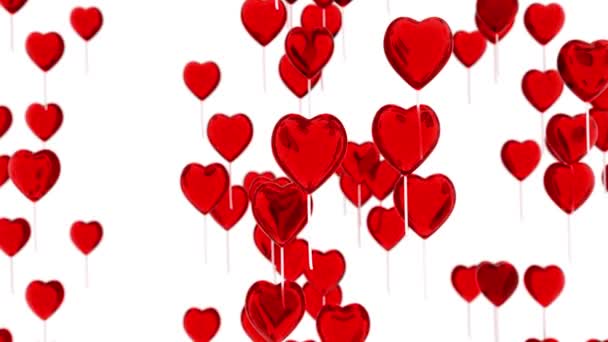 Palloncini volanti a forma di cuore. Sfondo romantico per San Valentino. 3d Rendering
 - Filmati, video