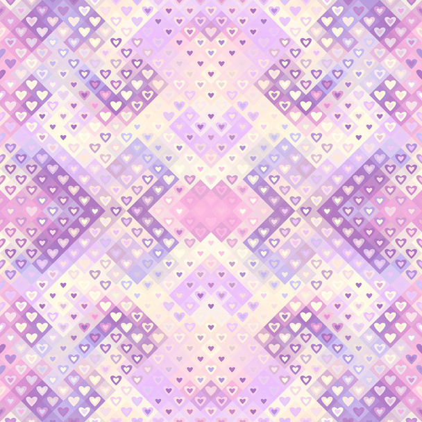 Geometric abstract low poly pattern with hearts. - Vektor, obrázek