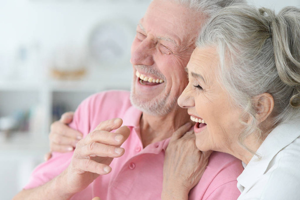 portrait of a happy senior couple at home - Фото, зображення