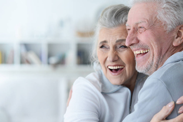 portrait of a happy senior couple at home - Φωτογραφία, εικόνα