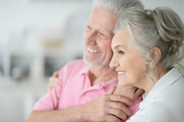 portrait of a happy senior couple at home - Zdjęcie, obraz