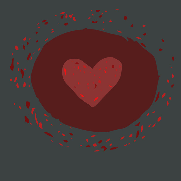 Kırmızı kalp çizilmiş - Vektör, Görsel