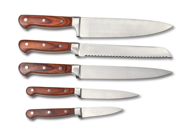 Set of steel kitchen knives - Photo, Image