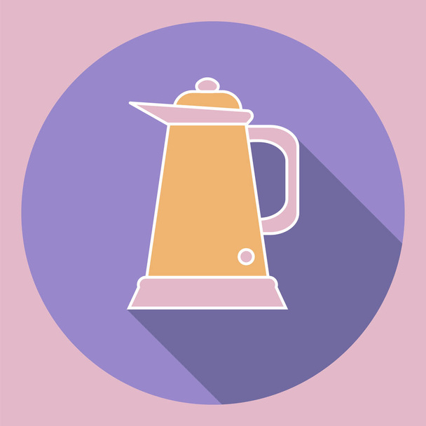 teapot icon. flat with shadows. vector - Vector, Image