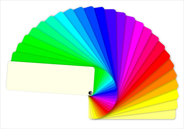 farbiges Musterbuch mit den Regenbogenfarben - Foto, Bild