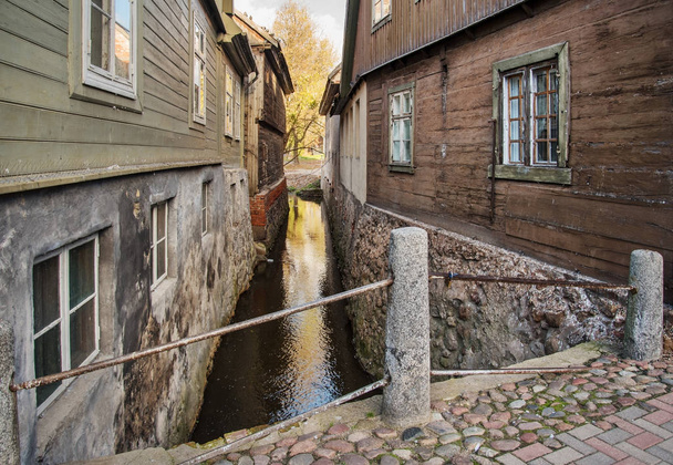 River between houses in old town of Kuldiga, Latvia. - Photo, Image