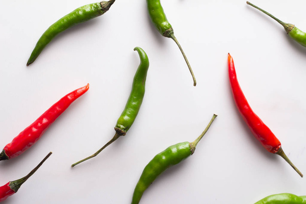 chili pepper, hot pepper on a white background top vie - Φωτογραφία, εικόνα