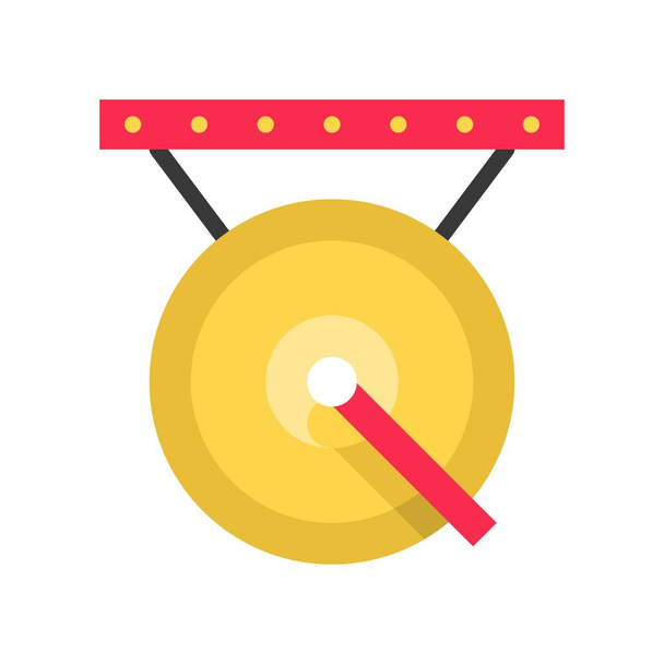 Gong vector, Chinese New Year related flat design icon - Vector, Image