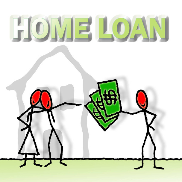 Одобренный кредит на жилье - концептуальное изображение с иллюстрацией, нарисованной фрилансером
 - Фото, изображение
