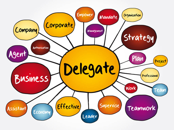 Organigramme de la carte mentale des délégués, concept d'affaires pour les présentations et les rapports - Vecteur, image