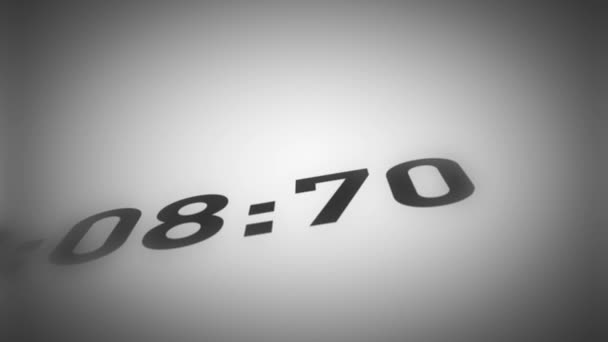 Countdown From 10 To 0 Close Up/ 4k animation of a white and black countdown background, with digit pixelated numbers and close up perspective view - Footage, Video