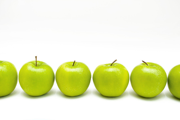 Six green apples - Фото, изображение