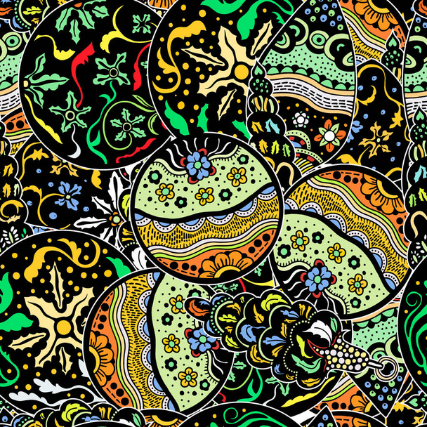 Sarjakuva söpö doodles käsin piirretty Holidays saumaton kuvio. Väri yksityiskohtainen, jossa on paljon esineitä tausta. Loputon hauska vektori kuvitus syntymäpäivä symboleja ja kohteita
 - Vektori, kuva