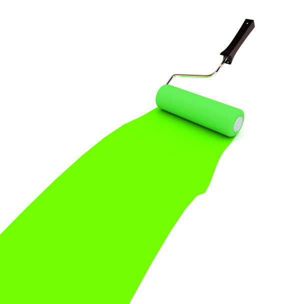 Green Paint Roller - Zdjęcie, obraz
