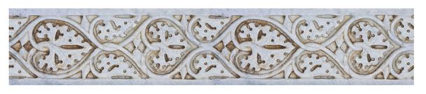 Стара різьблена кам "яна рамка на білому тлі для легкого добору, взята з середньовічного фриза фасаду Пізанського собору (Італія - Тоскана - Піза місто).) - Фото, зображення