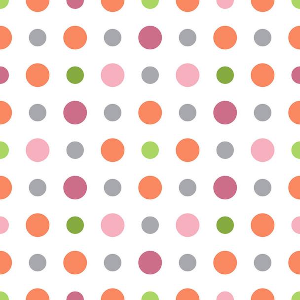 Seamless pastel vintage pattern with colorful polka dots - Vector, Image