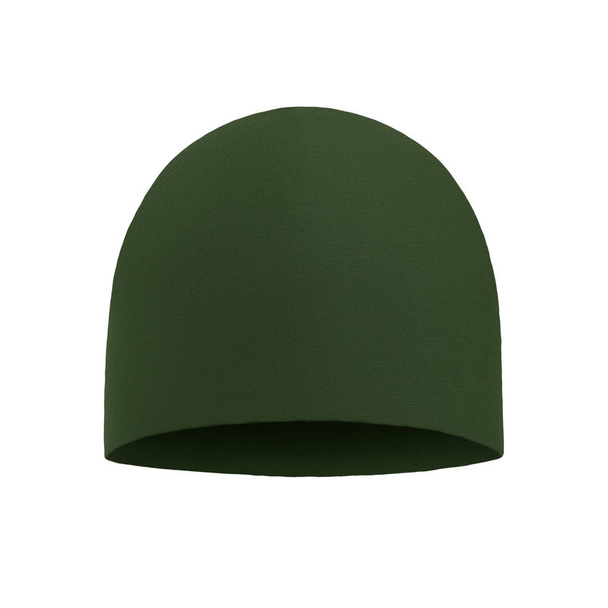 Zelená pletená čepice. Vlněné zimní čepice izolovaných na bílém pozadí - Fotografie, Obrázek