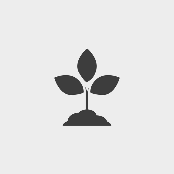 Plant grow icon in a flat design. Vector illustration. - Vector, Image