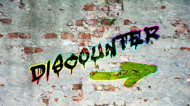 Γκράφιτι τοίχο Discounter - Φωτογραφία, εικόνα