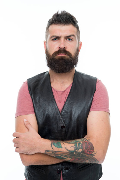 Facial care. Young and brutal. Male barber care. Serious man hipster. Bearded man. Hair and beard care. Mature hipster with beard. brutal caucasian hipster with moustache. fashion look of vogue model - 写真・画像