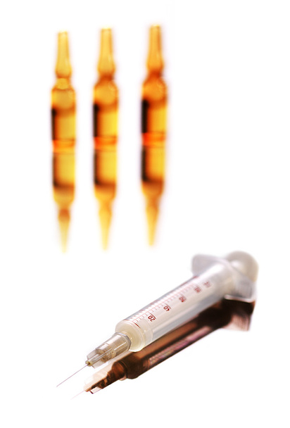 medische ampullen en injectie - Foto, afbeelding