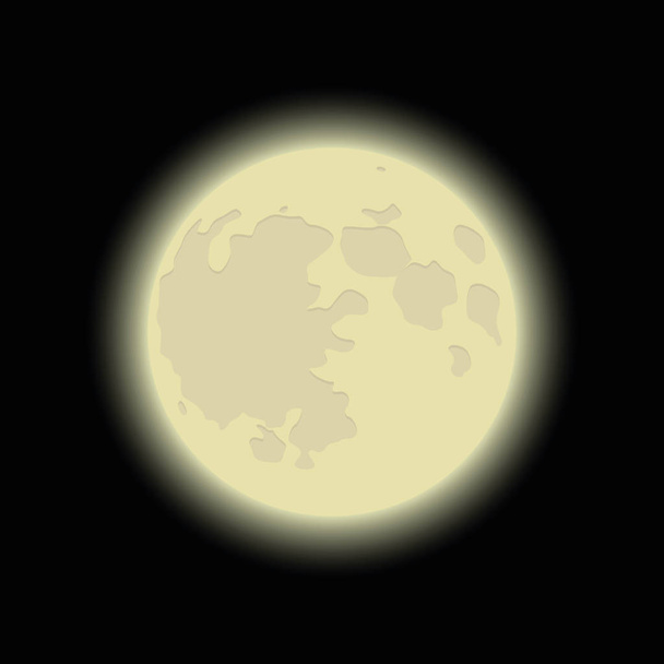 shiny moon on dark background - Vector, Image