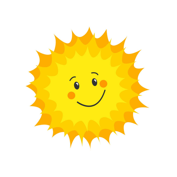 Drôle d'icône du soleil. Vecteur plat
 - Vecteur, image