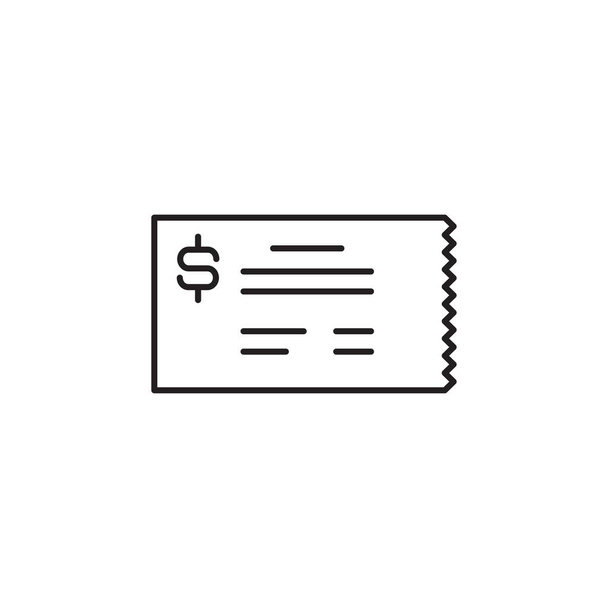 Eenvoudig lijn icoon van cash Bill - Vector, afbeelding
