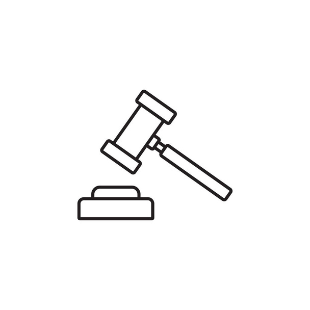 Απλή γραμμή εικονίδιο του δικαστή hummer - Διάνυσμα, εικόνα