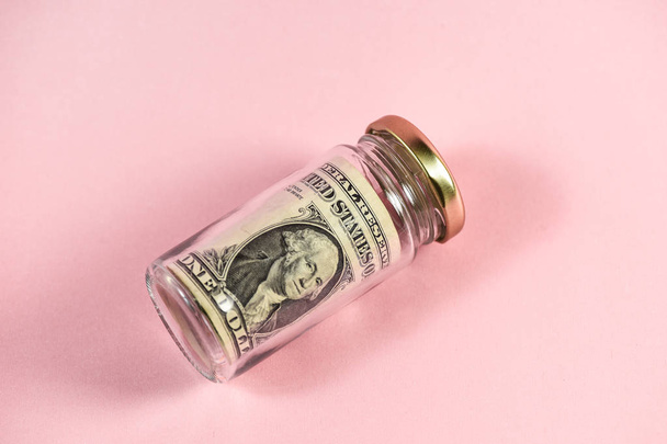 money in jar, saving concept - Foto, Imagen