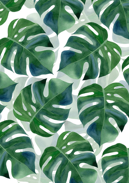 Zelená listová akvarel texturu, karta - Fotografie, Obrázek