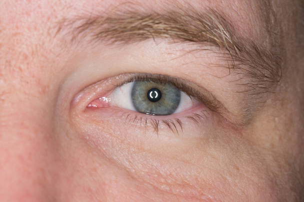 Man's left eye. Close up shot - 写真・画像