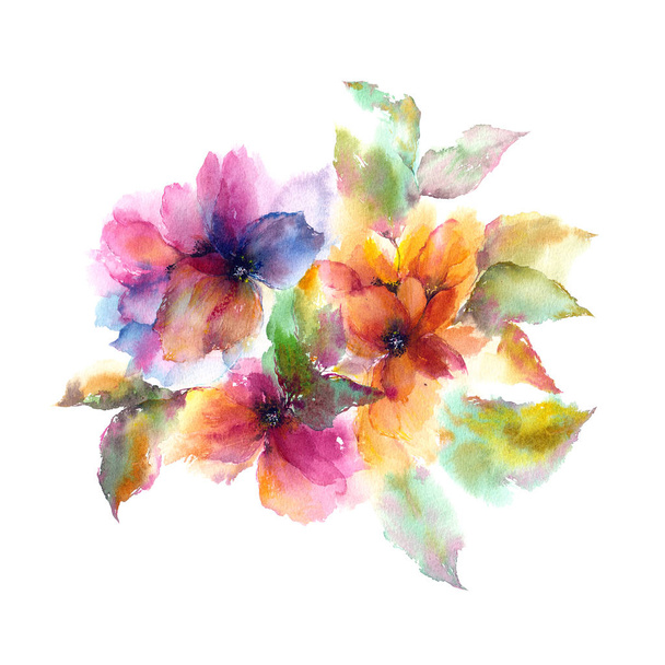 hand drawn abstract floral wallpaper - Photo, image