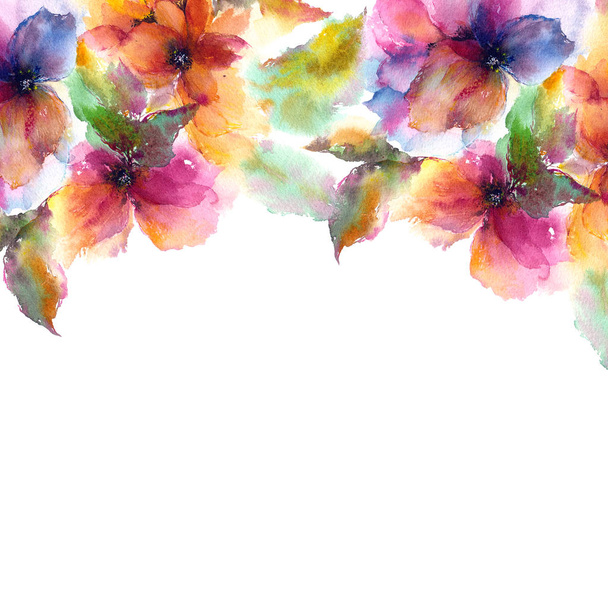 hand drawn abstract floral wallpaper - Photo, image